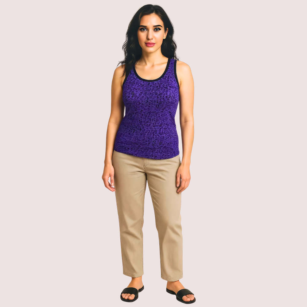 Electric Violet Leopard Print Tank Top Snazzyway